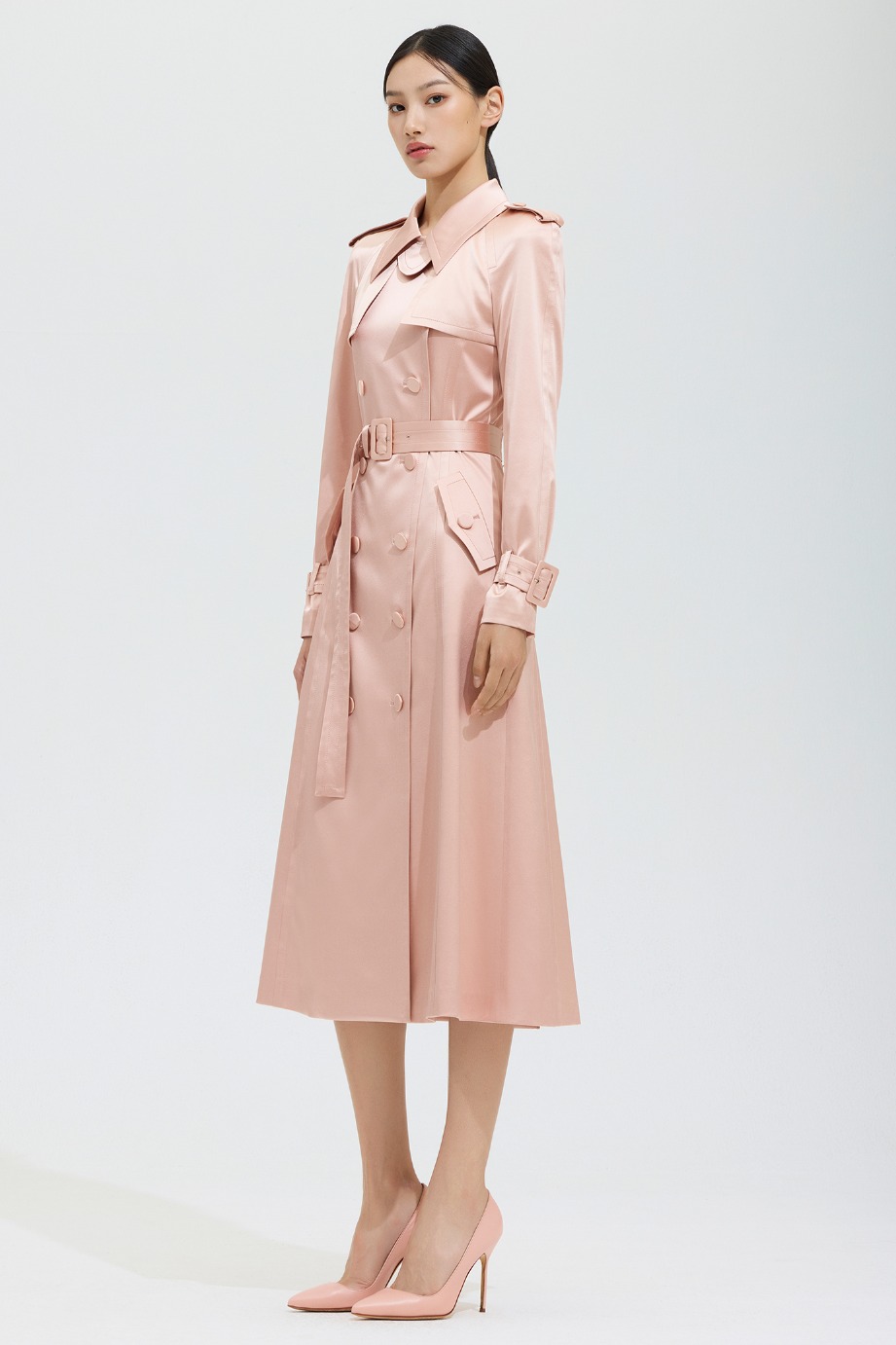 Silk Trench Coat Dress