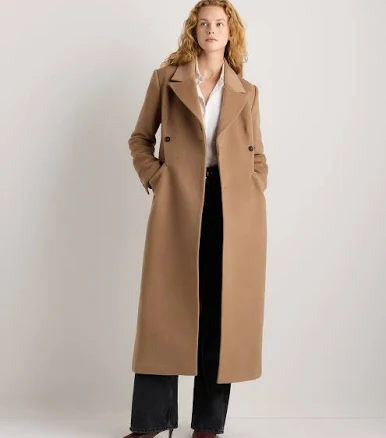 Quince Women's Wool Cashmere Tailored Long Coat