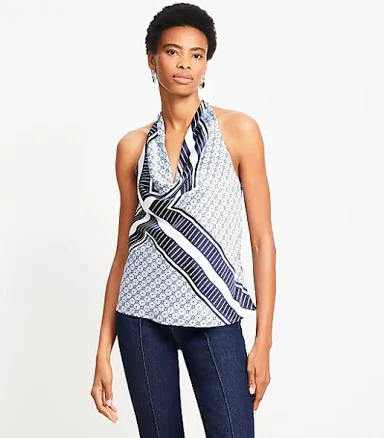 Loft Women's Foulard Satin Cowl Neck Cami Top
