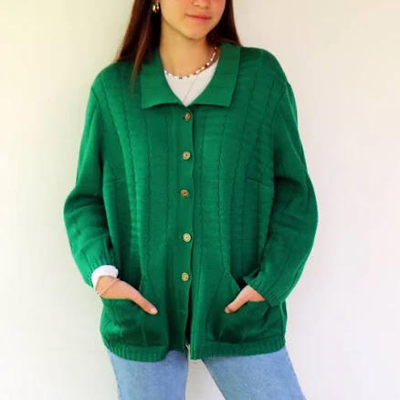 Vintage 60s Knit Cardigan with Pockets