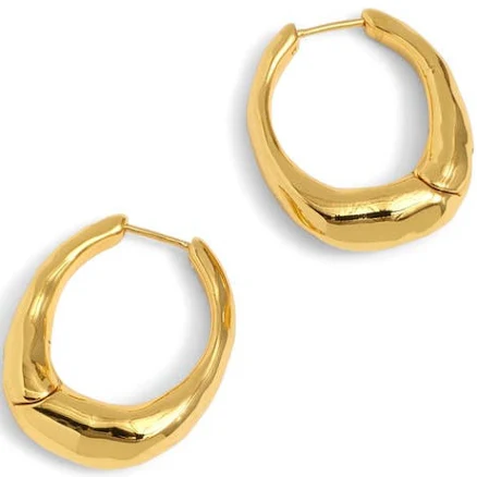 Madewell Hammered Puffy Huggie Hoop Earrings