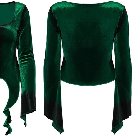 Velvet Gradient Top with Metal Buckles