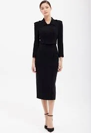 Tweed Boucle Double Wrap Pencil Skirt