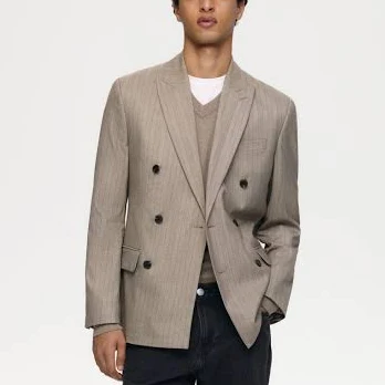 H&M Men's Regular-Fit Double-Breasted Jacket