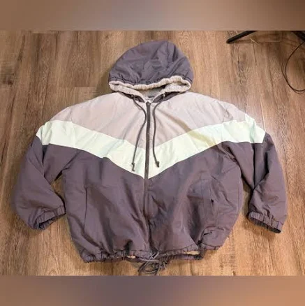 Colorblock Hooded Windbreaker Jacket