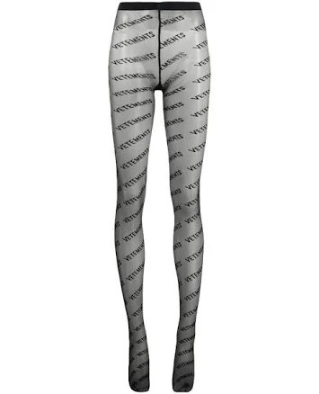 Vetements All-over Logo Women Tights - Gray