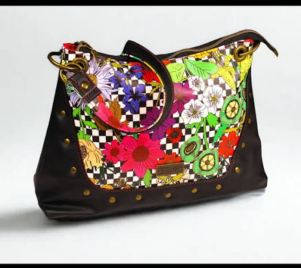 Studded Floral Camelia Handbag