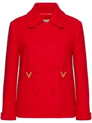 Textured Double Crepe Peacoat