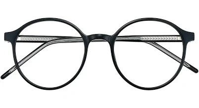 Round Black Blue Light Glasses - FP2127 Laguna