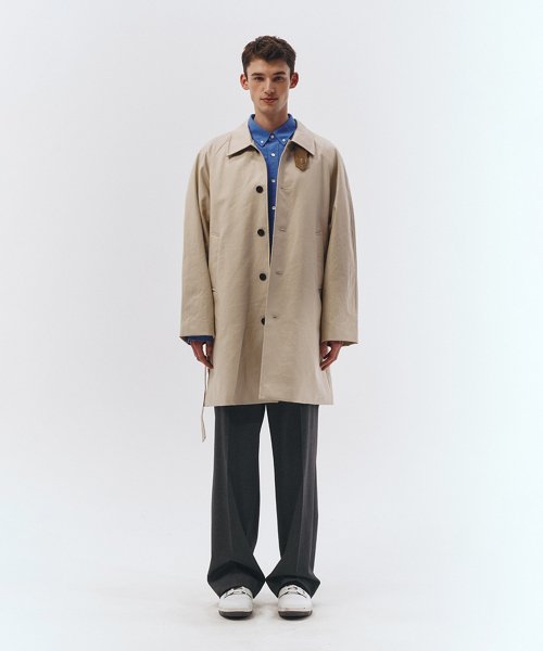 UNISEX COATED COTTON HALF COAT SOFT BEIGE_M_UDJA3A107I2