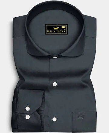 Subtle Sheen Cotton Dress Shirt with Cut Away Collar