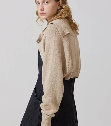 W Concept Rum Sailor Collar Knit Bolero