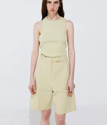 W Concept Belted Cotton Bermuda Shorts