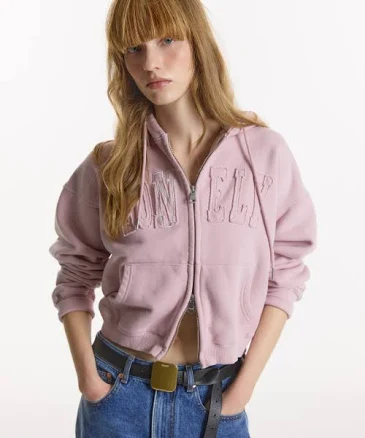 NOHANT lonely/LOVELY CROP HOODIE Zip-Up