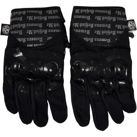 Demons Behind Me Big Skull Padded Riding Gloves