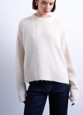Topshop Women's Fluffy Crewneck Sweater
