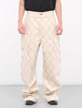 airei H. Lorenzo Big Fit Chain Link Denim Trousers