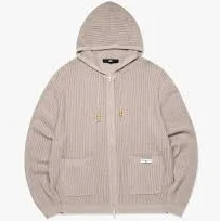 LMC KNIT ZIP-UP HOODIE dark beige