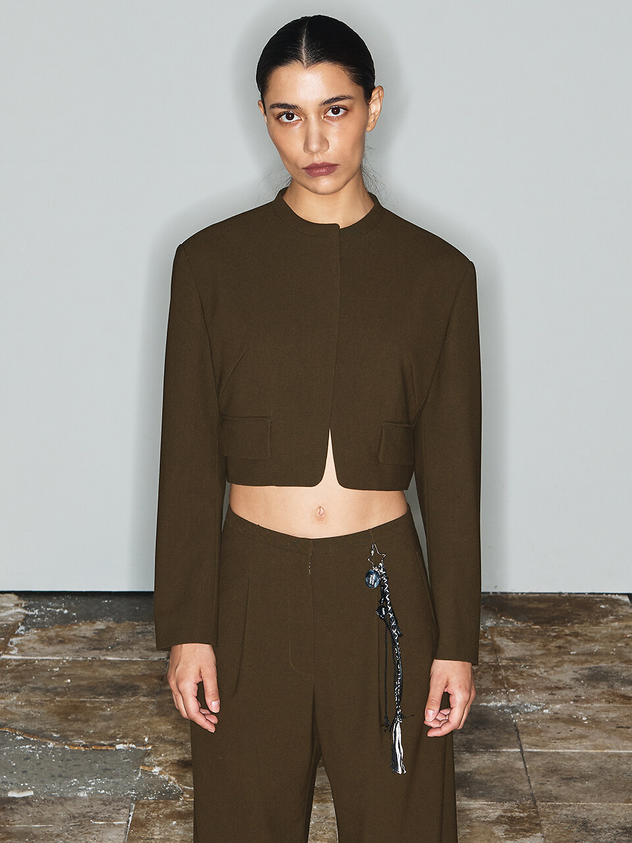 Buttonless Cropped Jacket