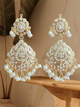 Gold Plated Silver Fresh Water Pearl Earrings