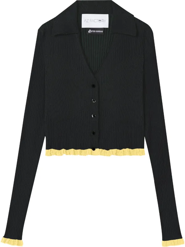 Ribbed Cropped Cardigan