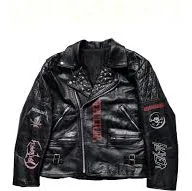 Original Rare Vintage 90s British Type Custom Painted Nu/Death/Thrash/Groove Metal Leather Motorcycle Battle Jacket