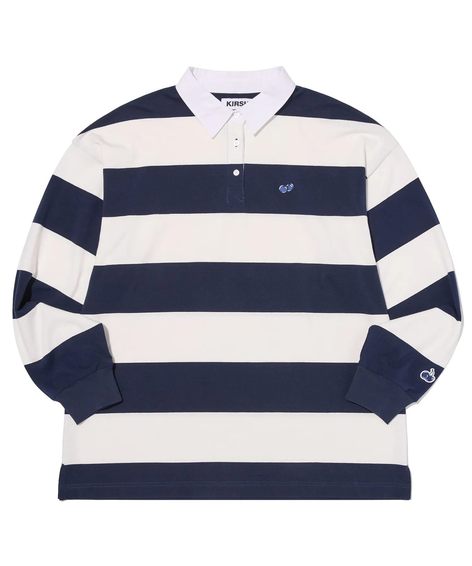 Striped Rugby Loose Fit T-Shirt [Navy]