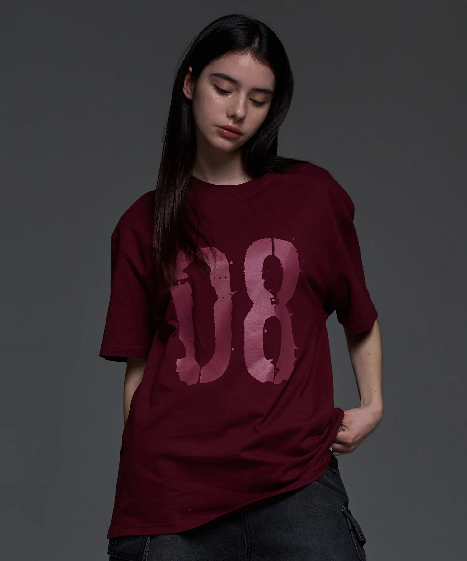 [NF] LIZARD BORN OVER TEE (BURGANDY)_F24QB290