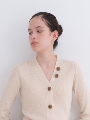 Daily Button Golgi Cashmere Cardigan Ivory