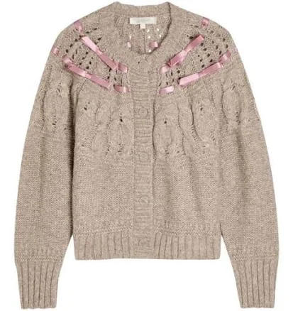 LoveShackFancy Women's Ribbon Cable-Knit Cardigan