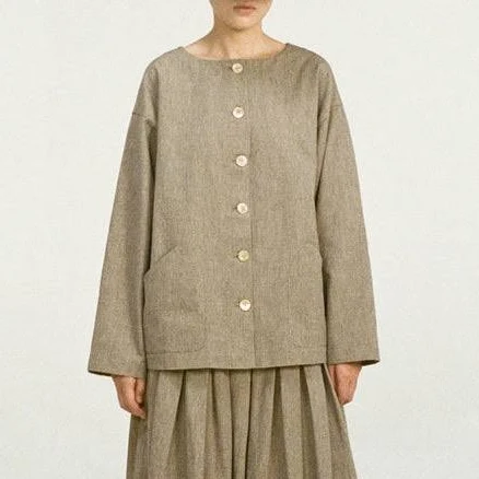 UNISECON alva jacket organic cotton linen relaxed grey