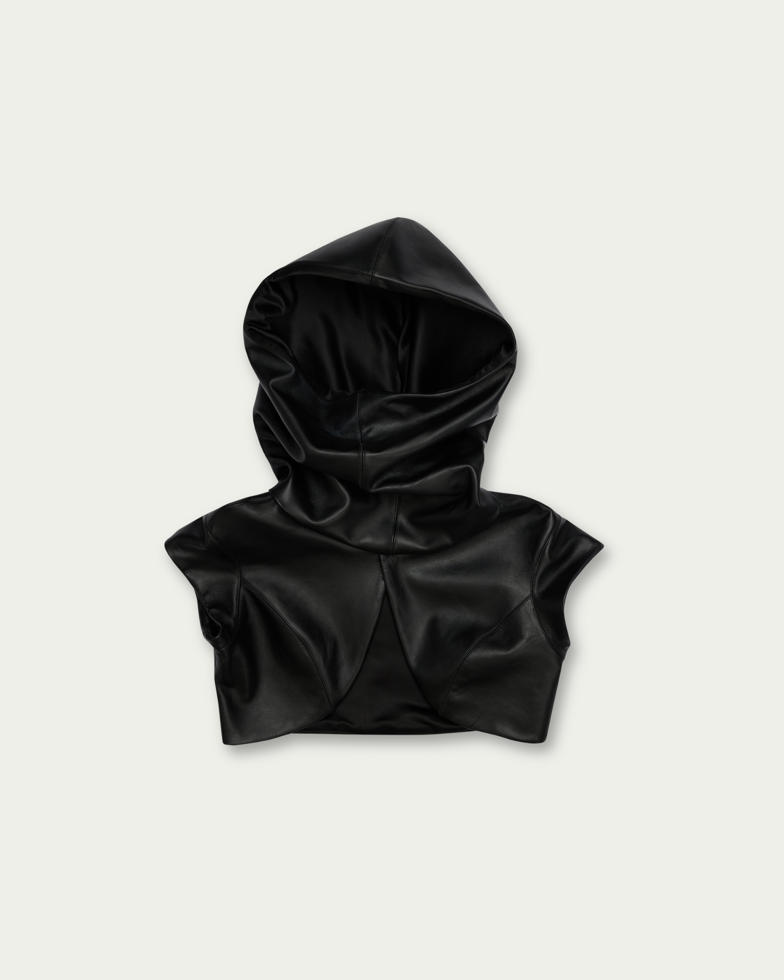 Crest Leather Hoodie