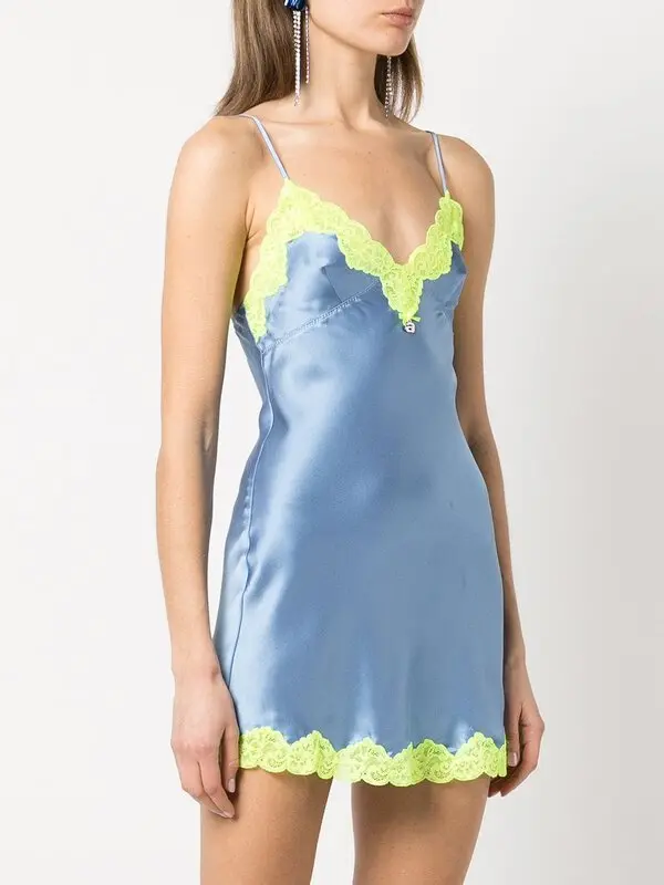 Lace-trim Silk Slip Dress
