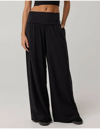 Aerie Real Me Foldover Super Wide Leg Pants