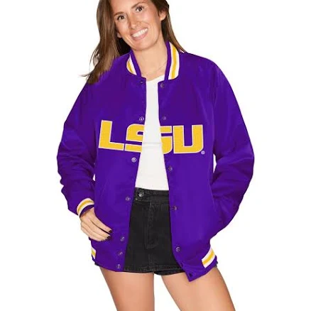 LSU Satin Letterman Bomber Jacket