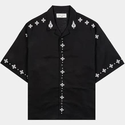 MAISON ARTICLE Men's Crosses Cotton Button Up Shirt