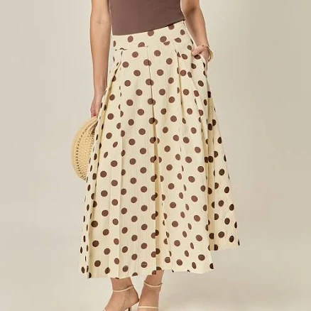 English Factory Women's Polka Dot A-Line Midi Skirt