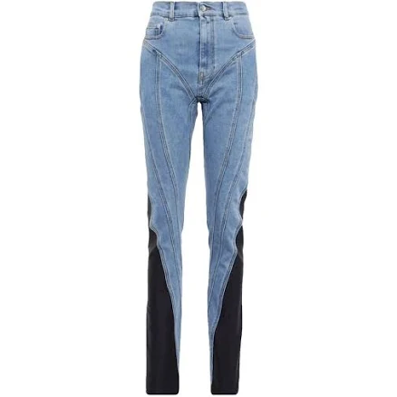 Mugler Women's Twist-Panelled High-Waist Jeans
