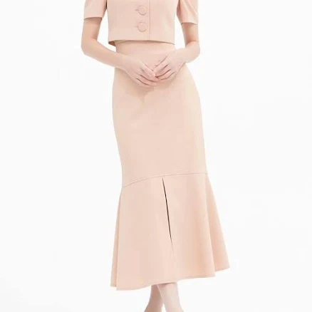 AVOUAVOU [SAMPLE SALE] HIGH WAIST MERMAID SKIRT - BEIGE by W Concept