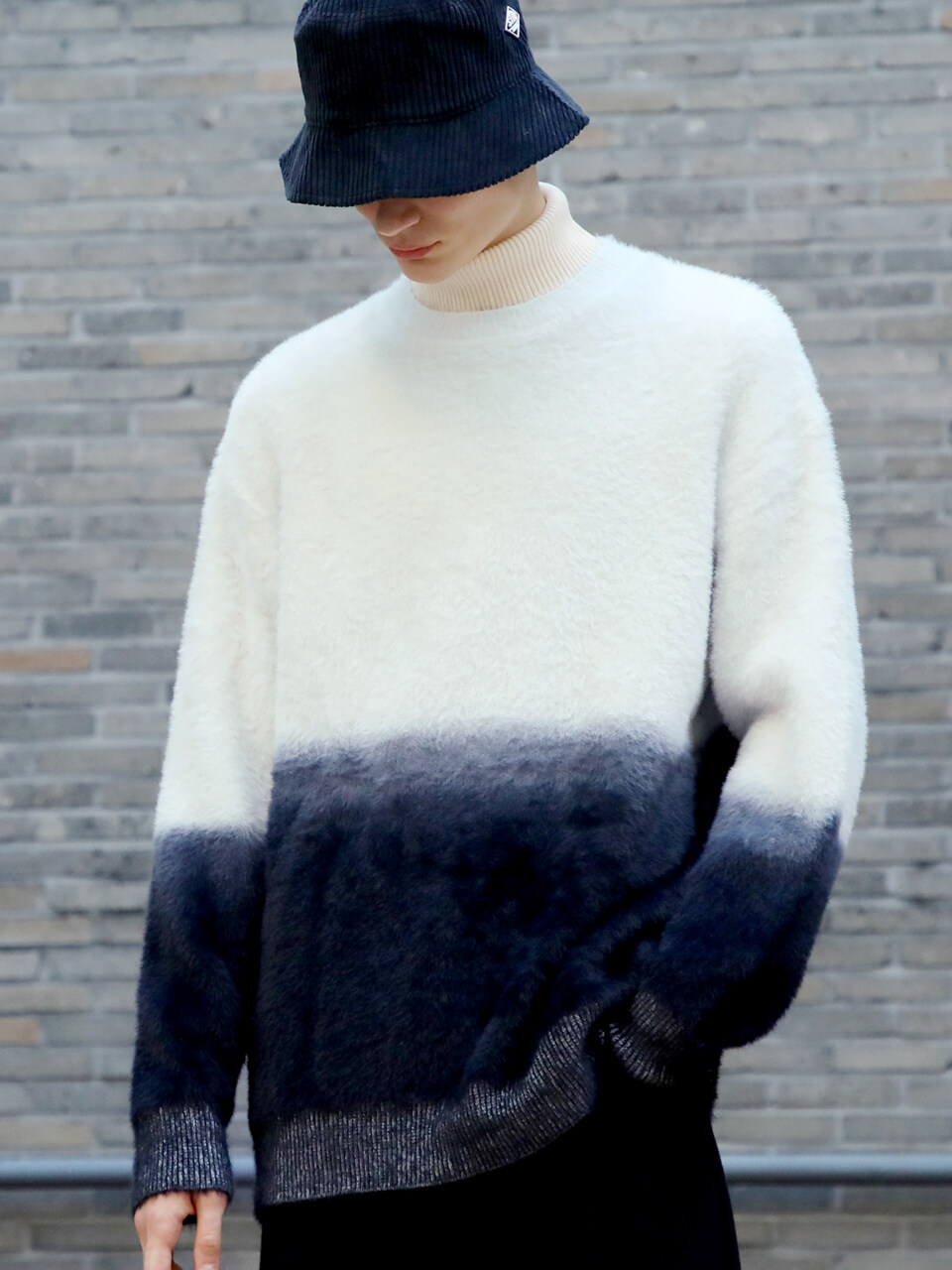 Mohair Gradation Pullover_Navy