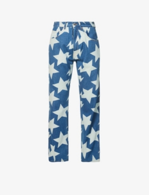 A BATHING APE - Star-print regular-fit straight jeans