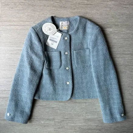 Till I Die Collarless Tweed Wool Blazer