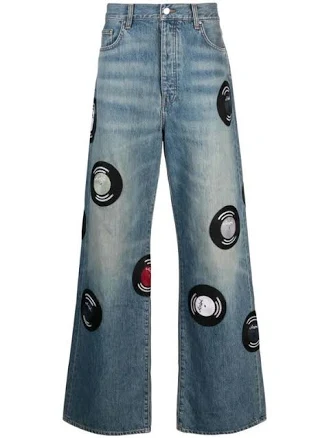 Amiri Men's Record Wide-leg Jeans - Men's - Cotton - Blue - Straight jeans