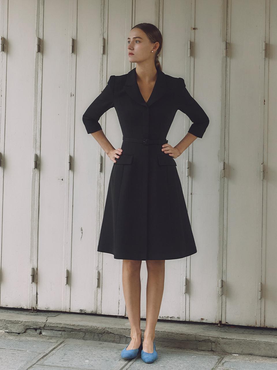 Hyehwa Notched Collar Shirt Dress