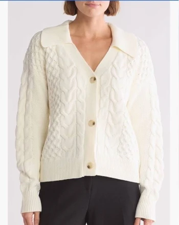 Parker Women's Johnny Collar Cable Knit Cardigan