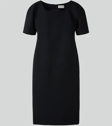 English Curved Neck Structured Dress