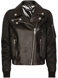 Dolce & Gabbana Leather Biker Women Jacket