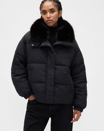 Gap Women's Faux Fur-Trim Puffer Jacket