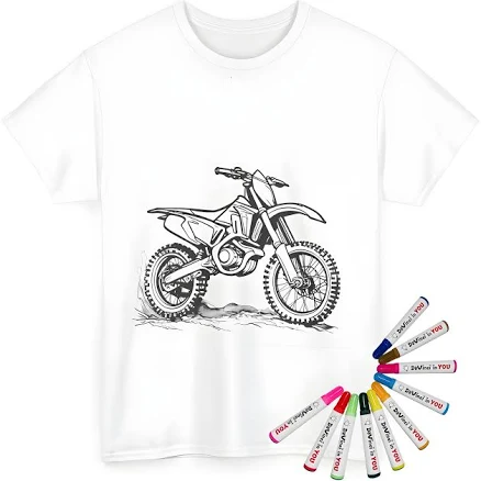 Dirt Bike Unisex T-Shirt Coloring Kit