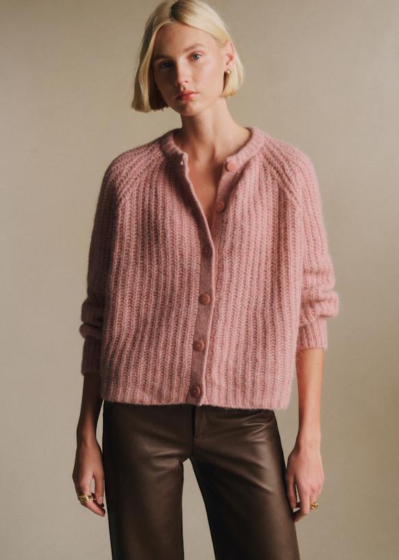 Emile Cardigan - Mottled Pink